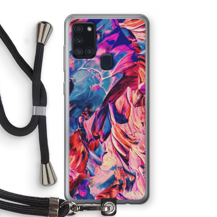 Pink Orchard: Samsung Galaxy A21s Transparant Hoesje met koord