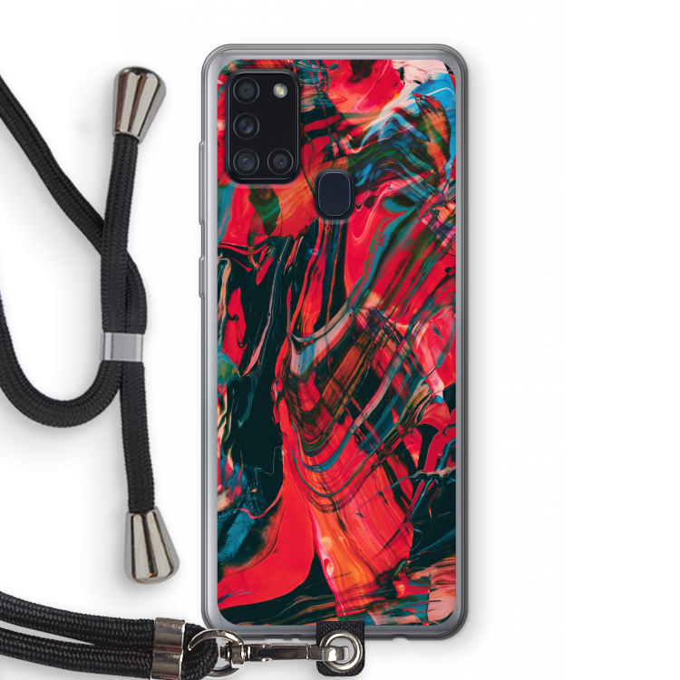 Endless Descent: Samsung Galaxy A21s Transparant Hoesje met koord