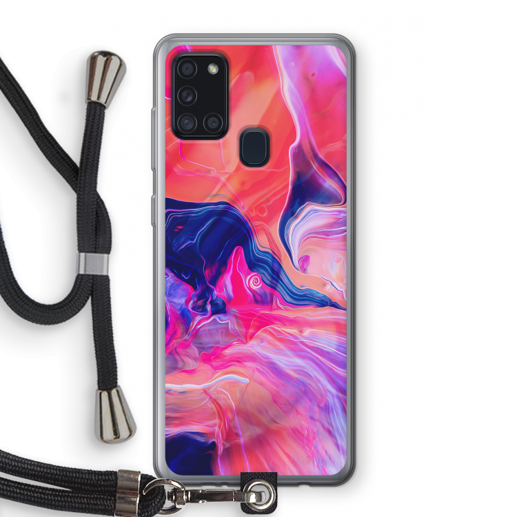 Earth And Ocean: Samsung Galaxy A21s Transparant Hoesje met koord