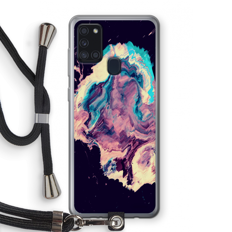 Cosmic Silence: Samsung Galaxy A21s Transparant Hoesje met koord