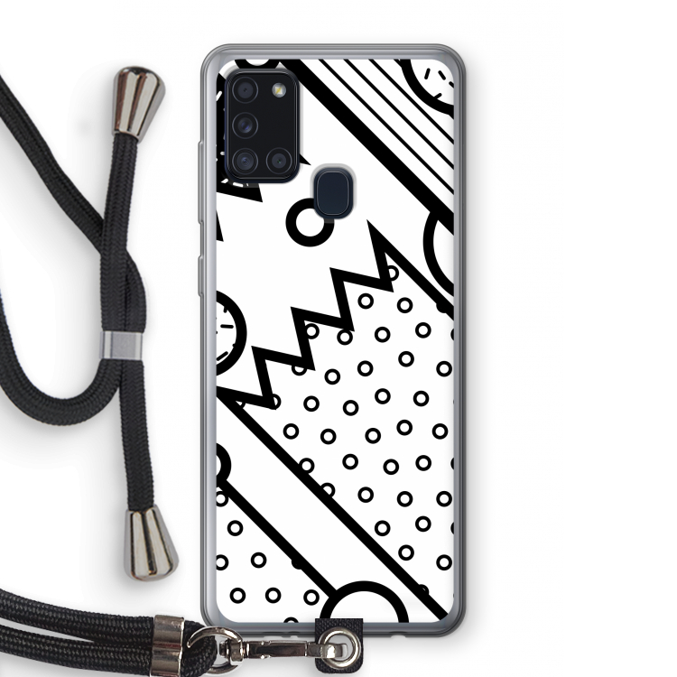 Pop Art #4: Samsung Galaxy A21s Transparant Hoesje met koord