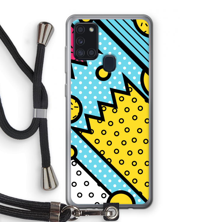 Pop Art #1: Samsung Galaxy A21s Transparant Hoesje met koord