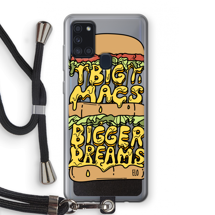 Big Macs Bigger Dreams: Samsung Galaxy A21s Transparant Hoesje met koord