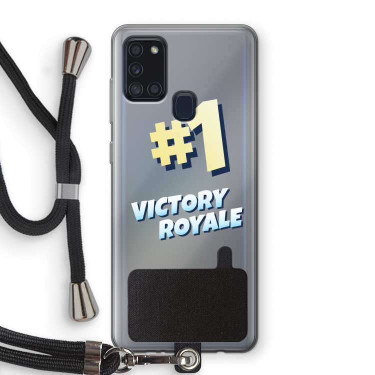 Victory Royale: Samsung Galaxy A21s Transparant Hoesje met koord