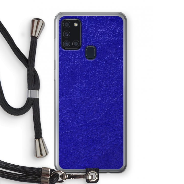 Majorelle Blue: Samsung Galaxy A21s Transparant Hoesje met koord
