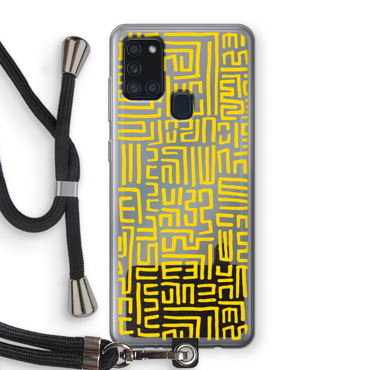 Majorelle Blue Print: Samsung Galaxy A21s Transparant Hoesje met koord