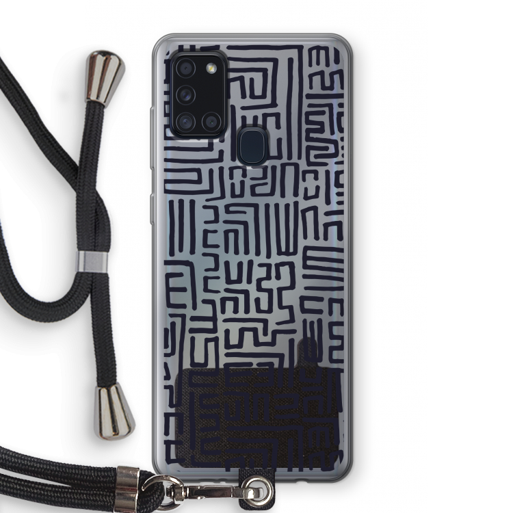 Moroccan Print: Samsung Galaxy A21s Transparant Hoesje met koord