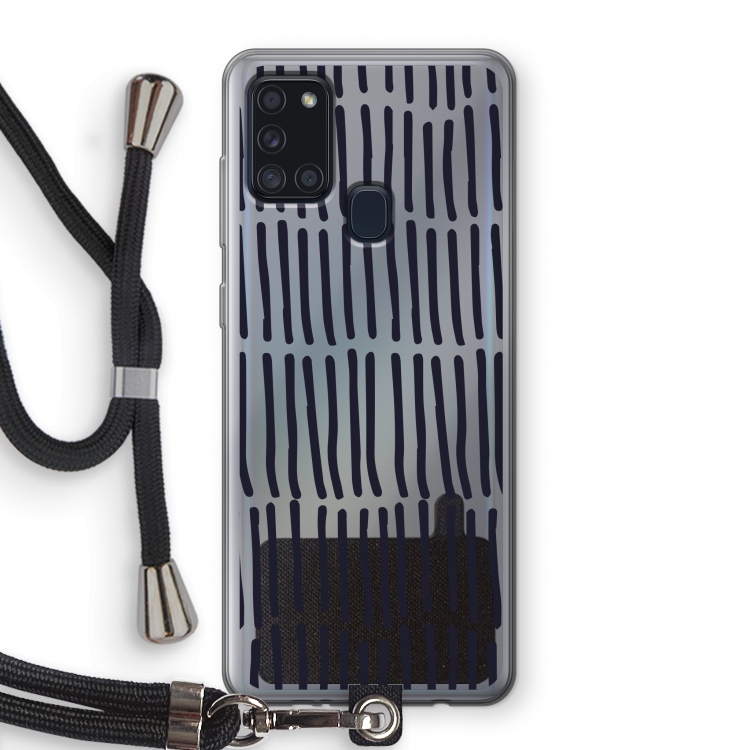 Moroccan stripes: Samsung Galaxy A21s Transparant Hoesje met koord