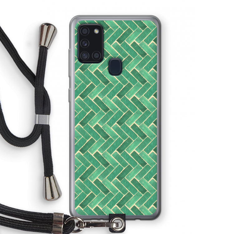 Moroccan tiles 2: Samsung Galaxy A21s Transparant Hoesje met koord