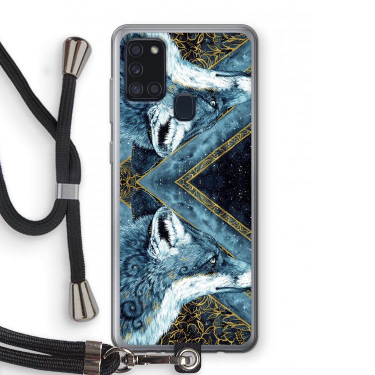 Golden Fox: Samsung Galaxy A21s Transparant Hoesje met koord