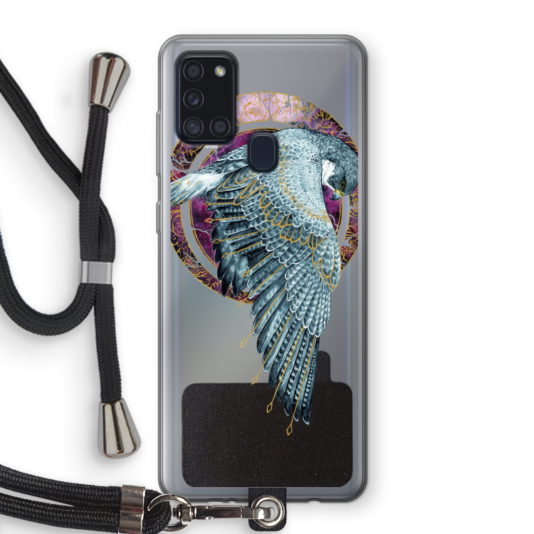 Golden Falcon: Samsung Galaxy A21s Transparant Hoesje met koord