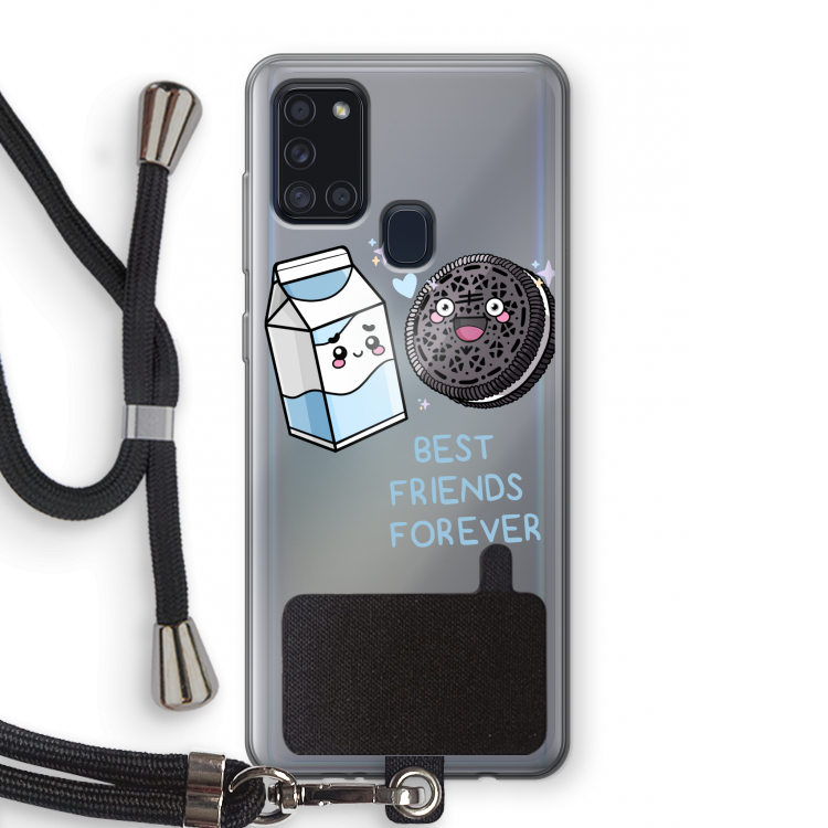 Best Friend Forever: Samsung Galaxy A21s Transparant Hoesje met koord
