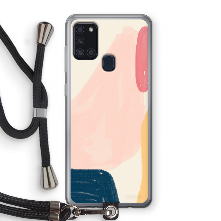 Saturday Flow: Samsung Galaxy A21s Transparant Hoesje met koord