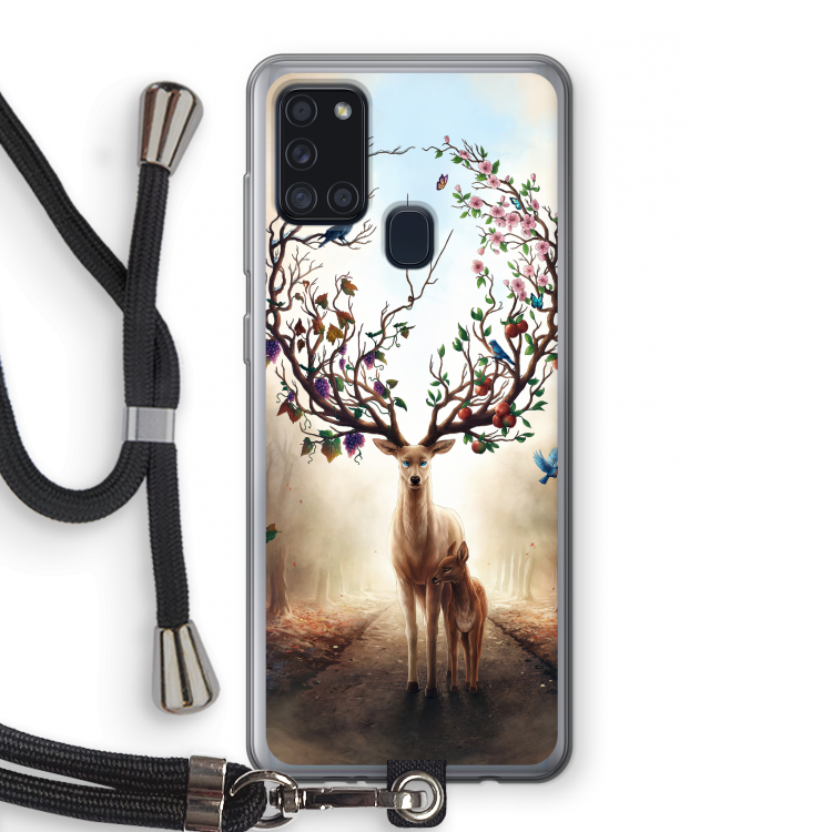 Seasons Change: Samsung Galaxy A21s Transparant Hoesje met koord