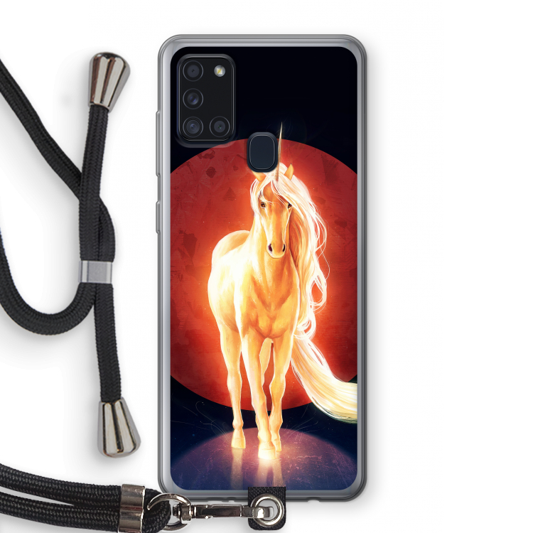 Last Unicorn: Samsung Galaxy A21s Transparant Hoesje met koord
