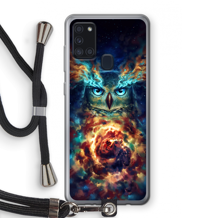 Aurowla: Samsung Galaxy A21s Transparant Hoesje met koord