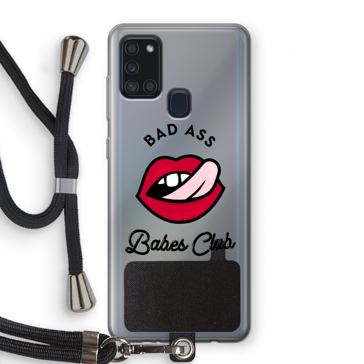 Badass Babes Club: Samsung Galaxy A21s Transparant Hoesje met koord