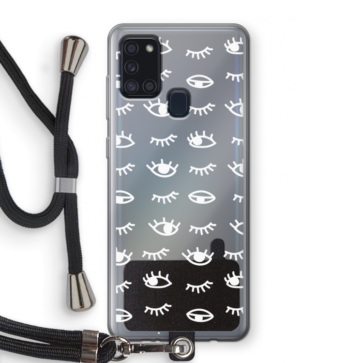 Eye pattern #3: Samsung Galaxy A21s Transparant Hoesje met koord