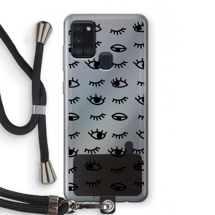 Eye pattern #2: Samsung Galaxy A21s Transparant Hoesje met koord