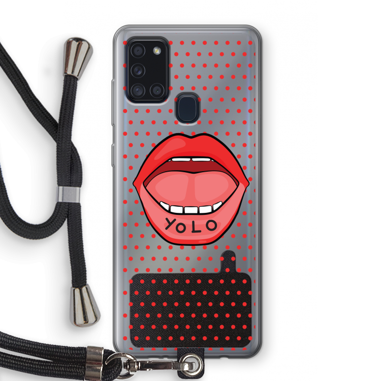 Yolo Denise: Samsung Galaxy A21s Transparant Hoesje met koord
