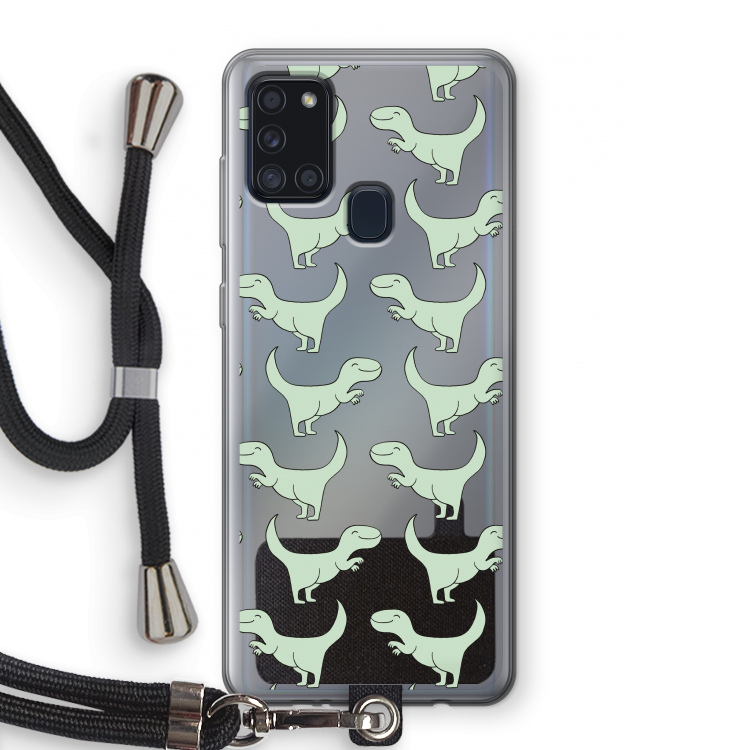 Dinos: Samsung Galaxy A21s Transparant Hoesje met koord