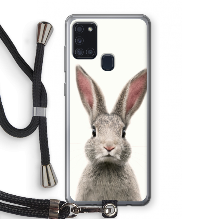 Daisy: Samsung Galaxy A21s Transparant Hoesje met koord