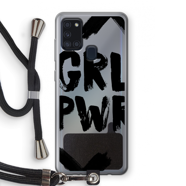 Girl Power #2: Samsung Galaxy A21s Transparant Hoesje met koord