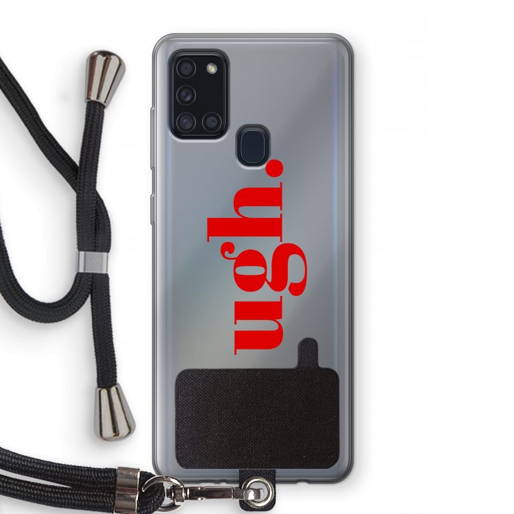 Ugh: Samsung Galaxy A21s Transparant Hoesje met koord