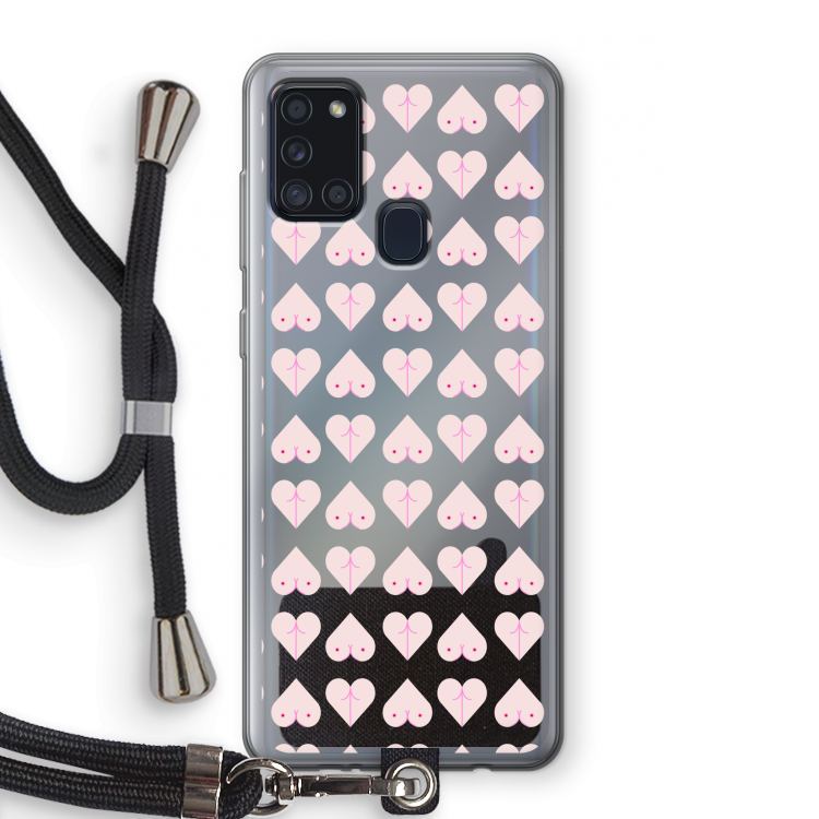 Ass 'n Titties: Samsung Galaxy A21s Transparant Hoesje met koord