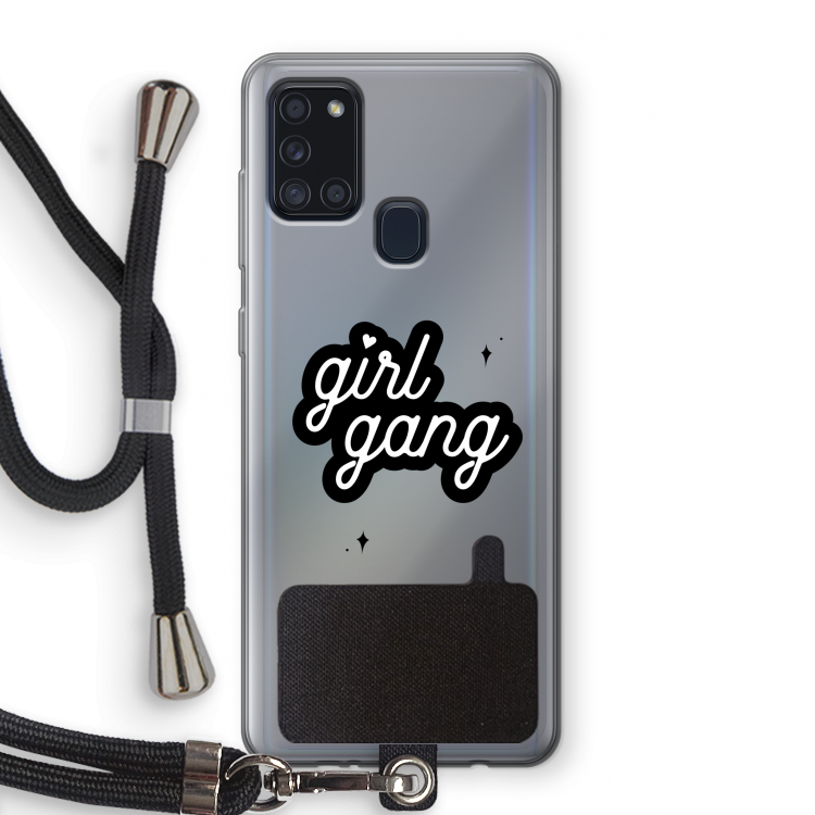 Girl Gang: Samsung Galaxy A21s Transparant Hoesje met koord