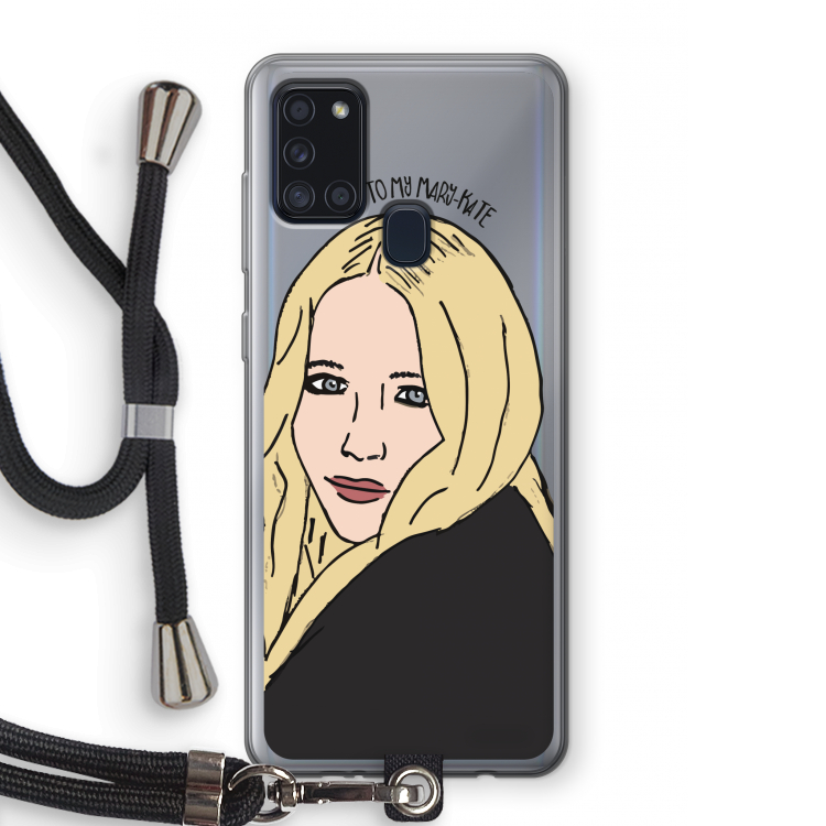 Mary Kate: Samsung Galaxy A21s Transparant Hoesje met koord