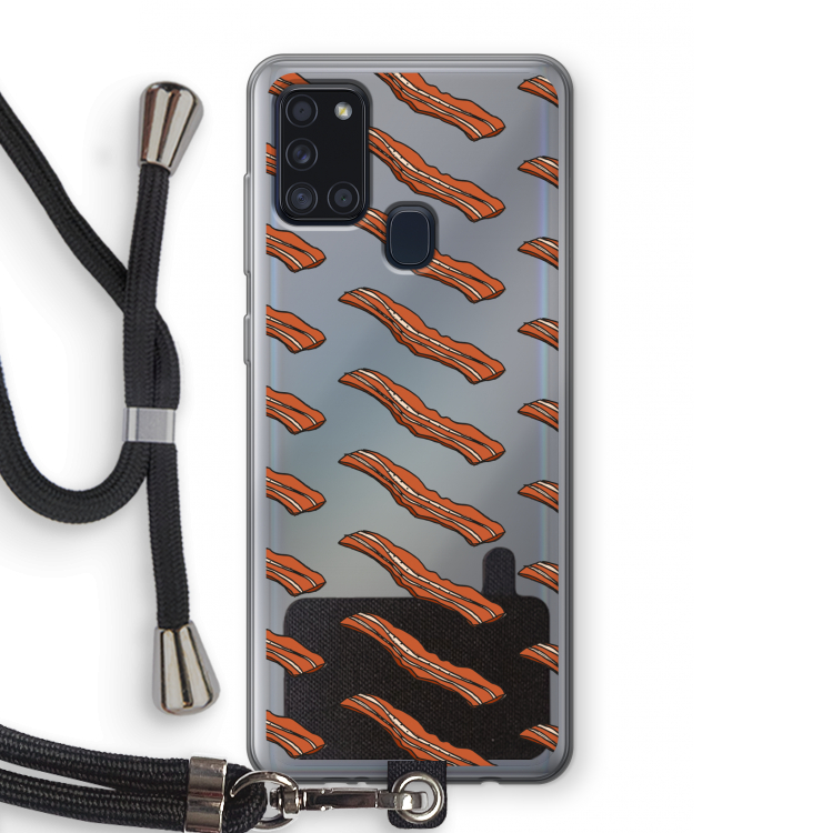 Bacon to my eggs #2: Samsung Galaxy A21s Transparant Hoesje met koord