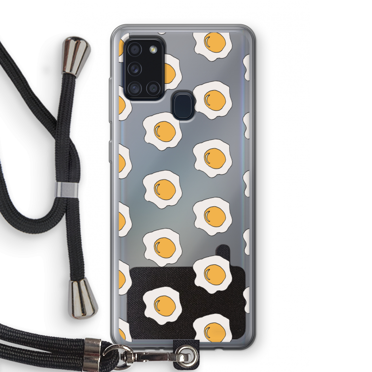 Bacon to my eggs #1: Samsung Galaxy A21s Transparant Hoesje met koord