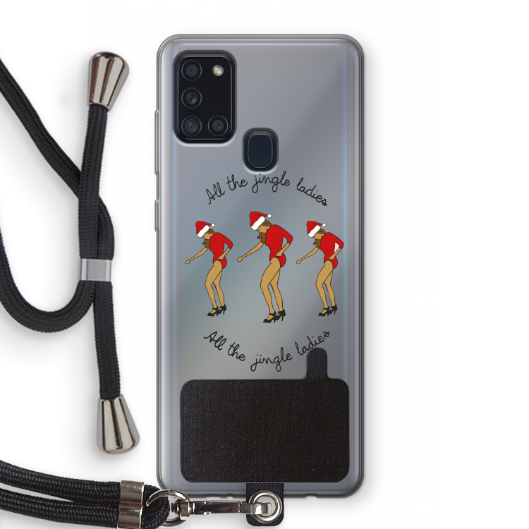 Jingle Ladies: Samsung Galaxy A21s Transparant Hoesje met koord