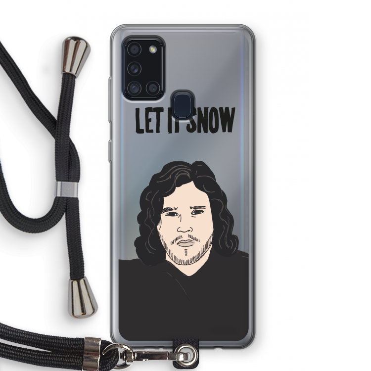 Let It Snow: Samsung Galaxy A21s Transparant Hoesje met koord