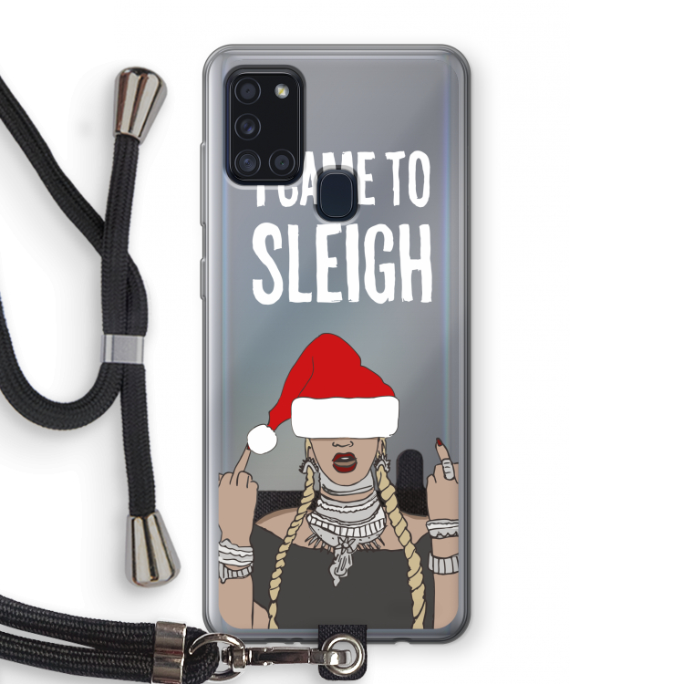 Came To Sleigh: Samsung Galaxy A21s Transparant Hoesje met koord