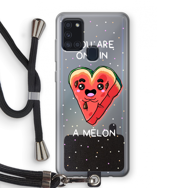 One In A Melon: Samsung Galaxy A21s Transparant Hoesje met koord