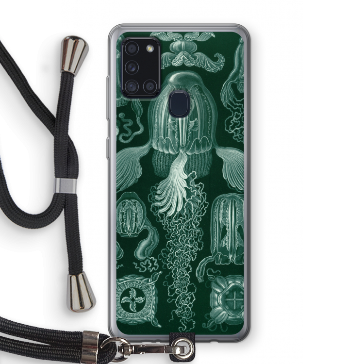 Haeckel Cubomedusae: Samsung Galaxy A21s Transparant Hoesje met koord