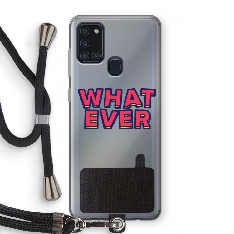 Whatever: Samsung Galaxy A21s Transparant Hoesje met koord