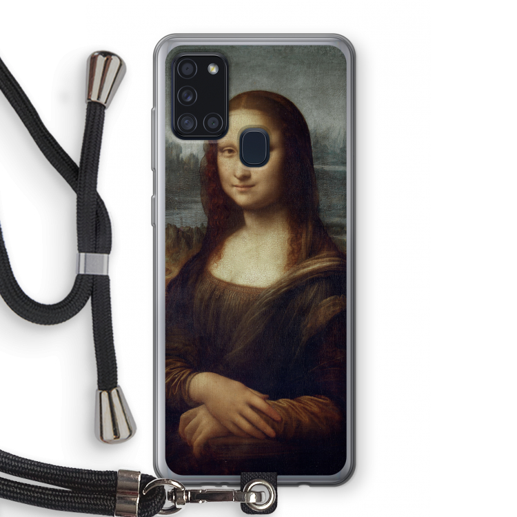 Mona Lisa: Samsung Galaxy A21s Transparant Hoesje met koord