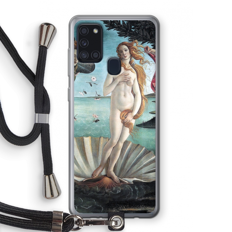 Birth Of Venus: Samsung Galaxy A21s Transparant Hoesje met koord