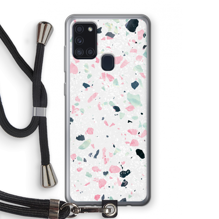 Terrazzo N°3: Samsung Galaxy A21s Transparant Hoesje met koord