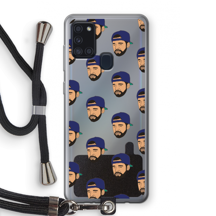 Drake Away: Samsung Galaxy A21s Transparant Hoesje met koord