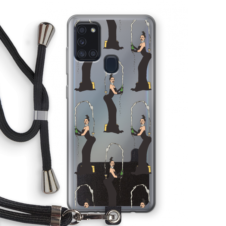 Pop Some Kim: Samsung Galaxy A21s Transparant Hoesje met koord