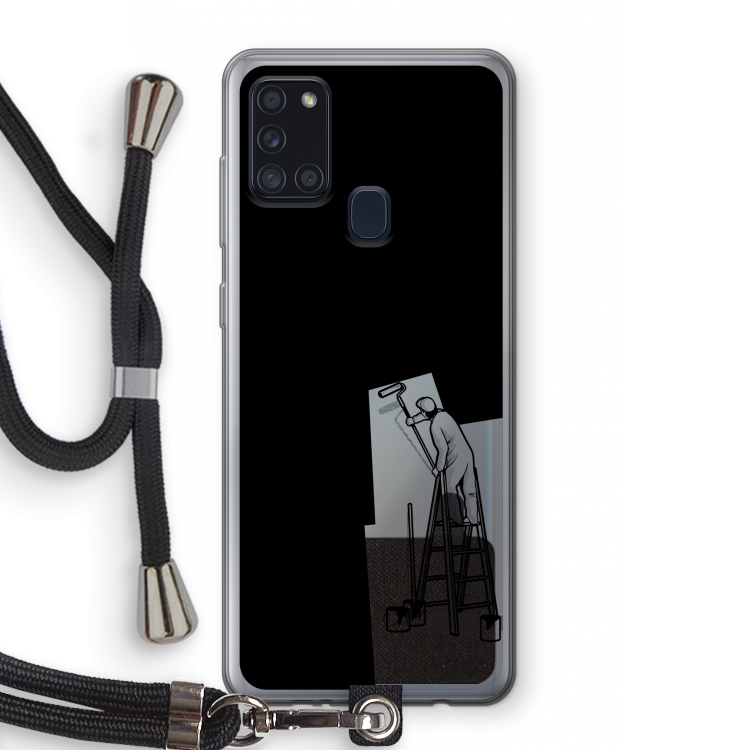 Musketon Painter: Samsung Galaxy A21s Transparant Hoesje met koord