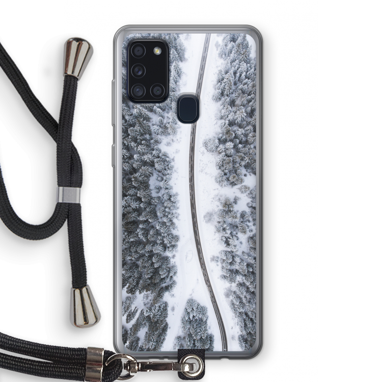 Snøfall: Samsung Galaxy A21s Transparant Hoesje met koord