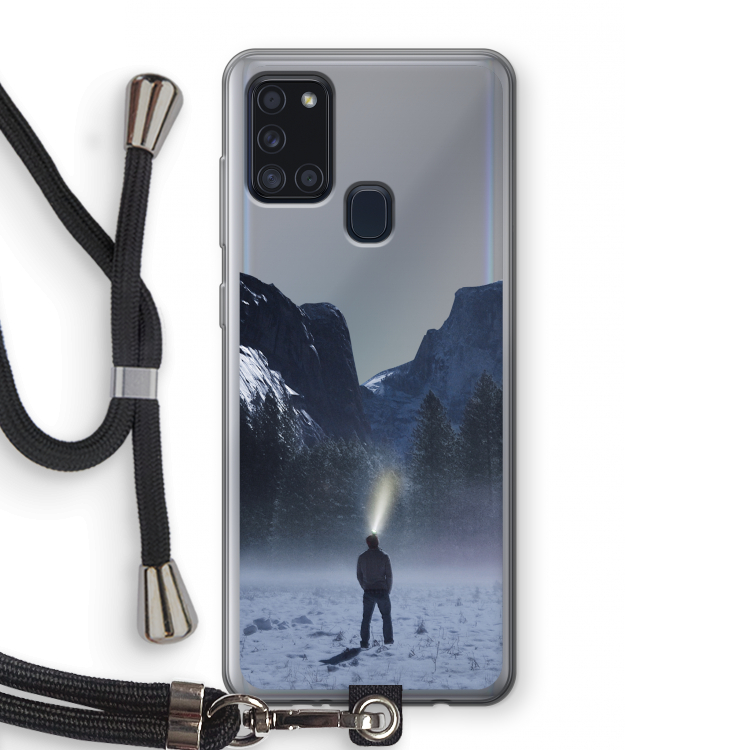 Wanderlust: Samsung Galaxy A21s Transparant Hoesje met koord
