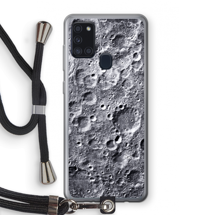 Maanlandschap: Samsung Galaxy A21s Transparant Hoesje met koord