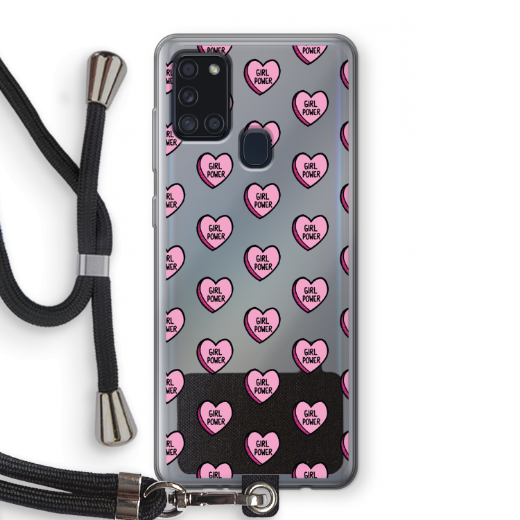 GIRL POWER: Samsung Galaxy A21s Transparant Hoesje met koord