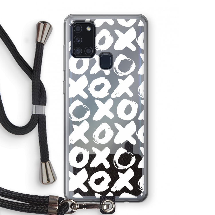 XOXO: Samsung Galaxy A21s Transparant Hoesje met koord